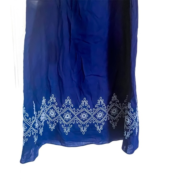 Anna Cate Dress Maggie Maxi Cotton Royal White Embroidery L EUC - Picture 3 of 6